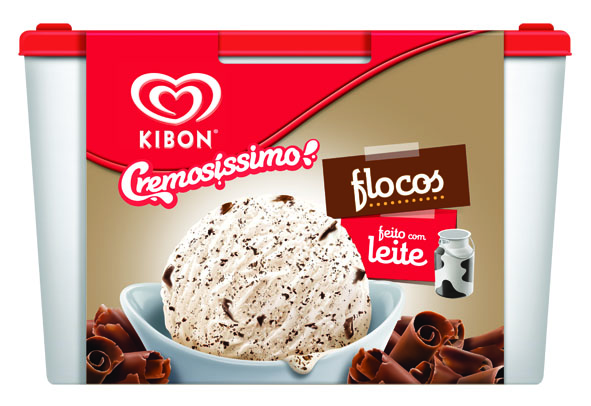 SORVETE KIBON CREMOSÍSSIMO FLOCOS 2L