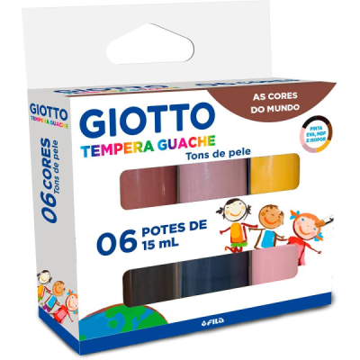 *TINTA GUACHE 06 CORES GIOTTO TONS DE PELE