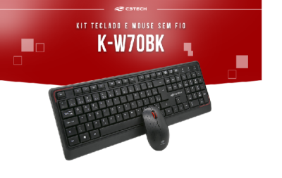 TECLADO + MOUSE SEM FIO C3TECH K-W70BK